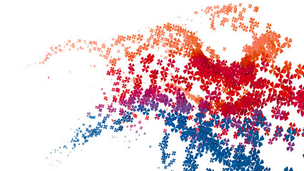 湧き上がってくる美しい色の花の爆発