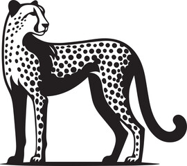 Fototapeta premium vector illustration of a cheetah, cheetah silhouette vector, cheetah logo, cheetah silhouette vector black and white full body