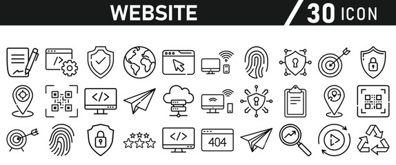 Website icon set inliner style. Website set icon vector. for computer and mobile. Vector illustration