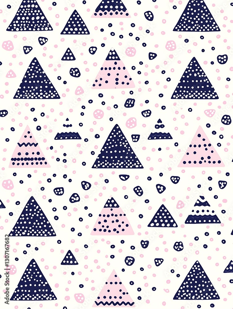 Poster dotted triangle abstract pattern on light background seamlessly tiled