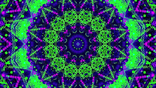 green neon purple mandala star klaeidoscope