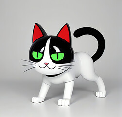 black cat on white background