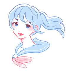 爽やかなポニーテールの女子学生