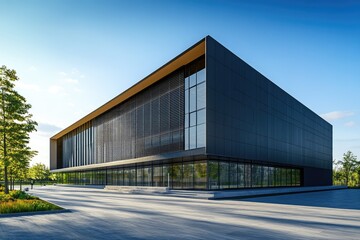 Modern Concrete Hall Design. AI generated illustration.