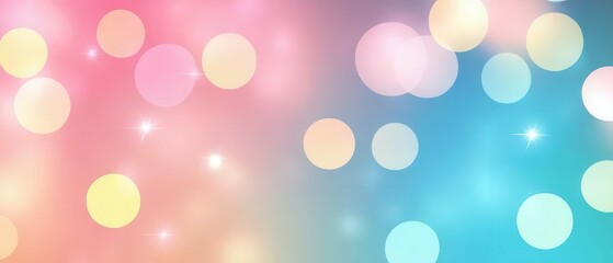 Obraz premium Soft, colorful bokeh background blending pink and blue hues for a dreamy effect.