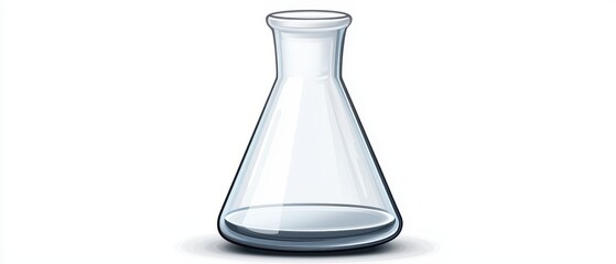 Glass laboratory flask with a conical shape, commonly used in scientific experiments.