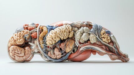 Naklejka premium Human Anatomy Study, Internal Organs, Studio