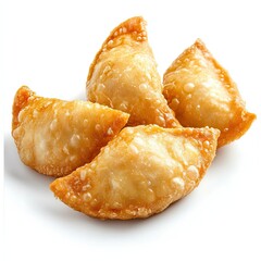 Fried dumplings isolated on white background 