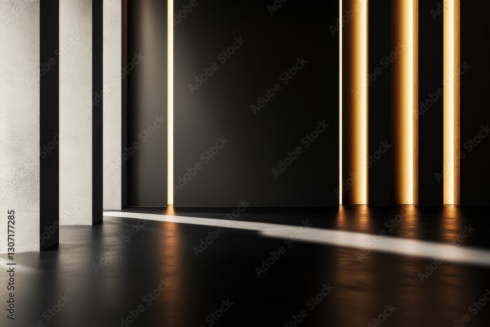 Poster high quality studio background featuring minimalist geometric shapes with realistic lighting and sha