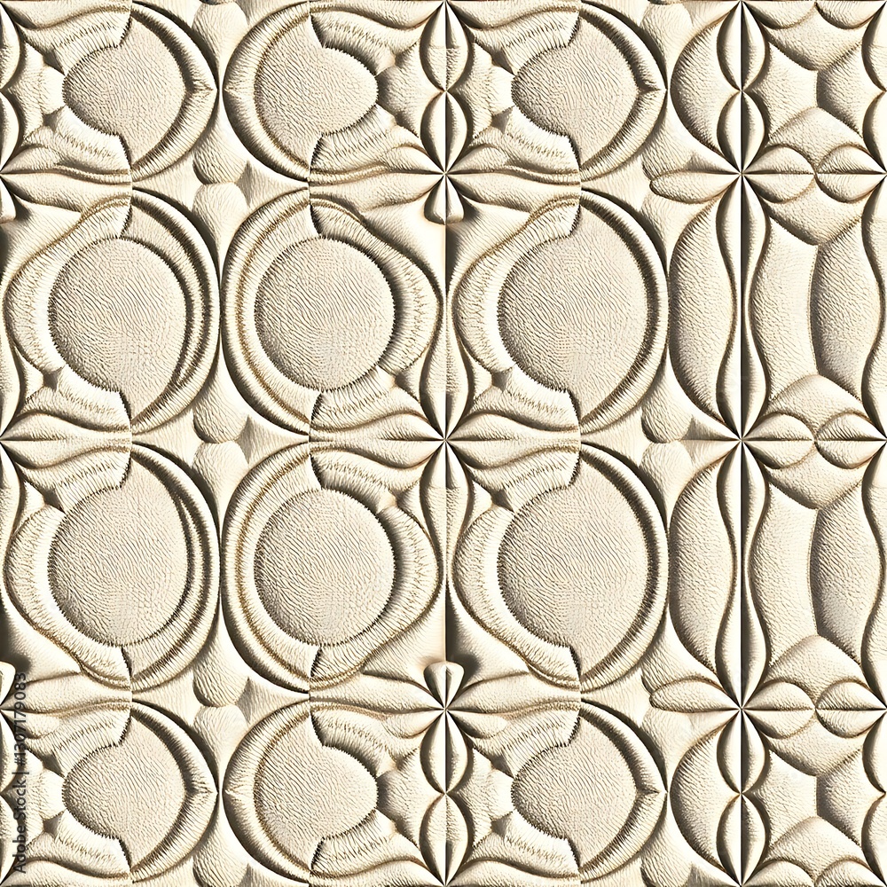 Poster geometric pattern: captivating geometric pattern, a repeating mosaic of shapes and forms, carved in 