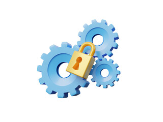 Cyber security icon isolated on transparent background, internet security and data protection concept, blockchain and cybersecurity. Safety, password, access, lock, shield etc. 3d render illustration