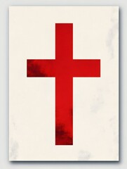 Obraz premium Red cross representing christianity on white background