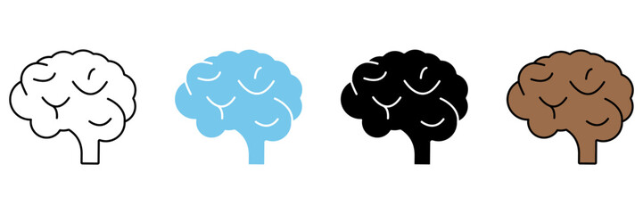 brain concept line icon. Simple element illustration.