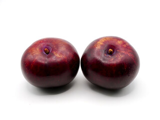 Black Plum Australia fruits isolated on a white background