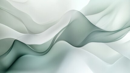 Obraz premium Soft abstract gradient with light grey and green hues, blending gently, creating a peaceful and ethereal atmosphere