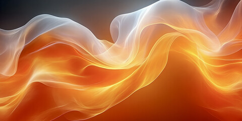 Obraz premium Flowing abstract shapes in warm orange and white hues create dynamic visual
