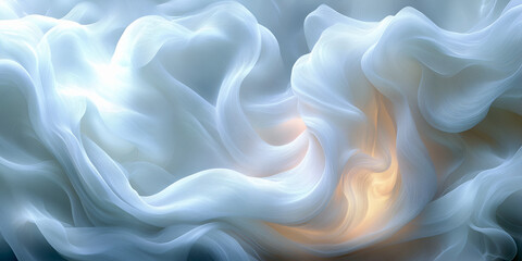 Fototapeta premium Soft clouds in white tones with gentle curves create peaceful atmosphere