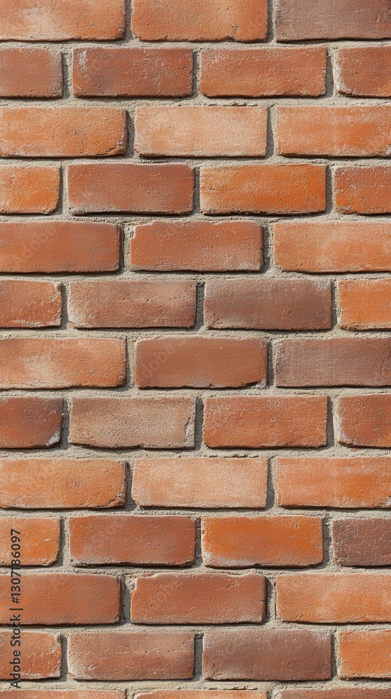Poster a close-up view of a pattern of red brick wall, showcasing the texture and arrangement of the bricks
