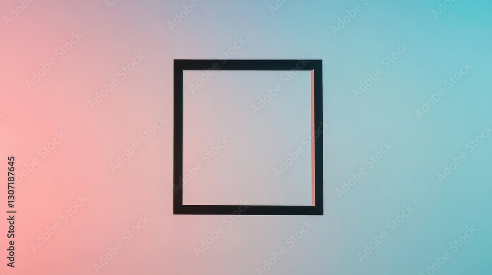 Aufkleber minimalist geometric frame template on a gradient background showcasing modern design aesthetics and