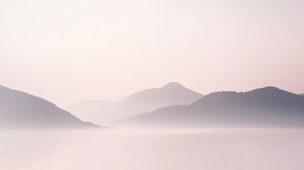 Fototapeta premium Soft pastel gradient with light pink and grey hues, gently blending, creating a dreamy and calming atmosphere