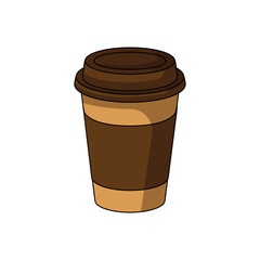 Blank Kraft Coffee Cup. paper cup, Takeaway paper coffee cup isolated on white background, Blank take away kraft coffee cup