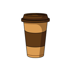 Blank Kraft Coffee Cup. paper cup, Takeaway paper coffee cup isolated on white background, Blank take away kraft coffee cup