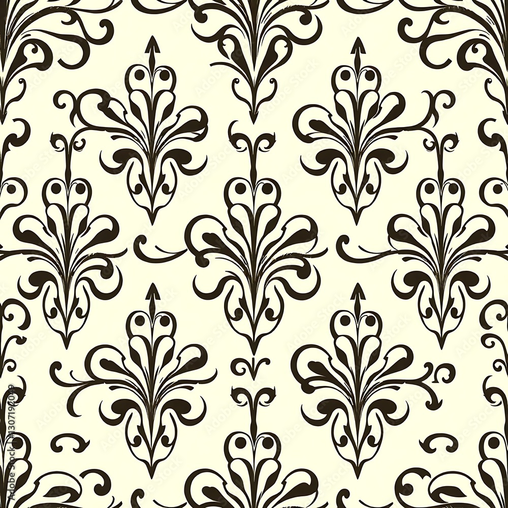 Poster elegant ornamental pattern: an exquisite design showcasing a seamless arrangement of sophisticated, 