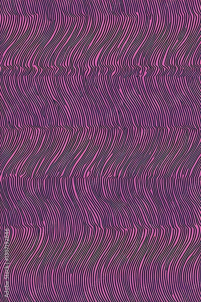 Poster vibrant optical illusion with pink and purple wavy lines creating mesmerizing patterns
