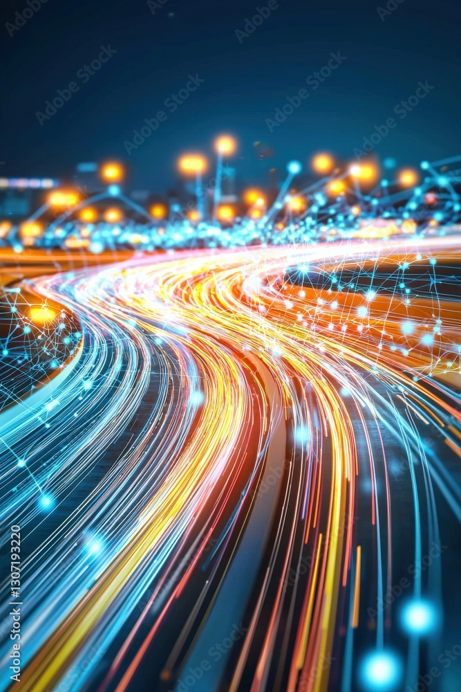 Poster digital data flowing seamlessly in augmented realities.