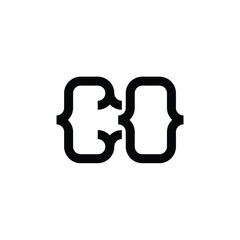 CO monogram logo design letter text name symbol monochrome logotype alphabet character simple logo