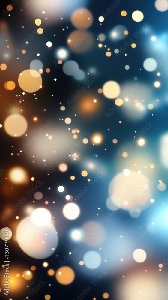 Poster abstract bokeh light background with warm and cool tones