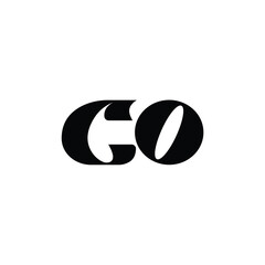 CO monogram logo design letter text name symbol monochrome logotype alphabet character simple logo