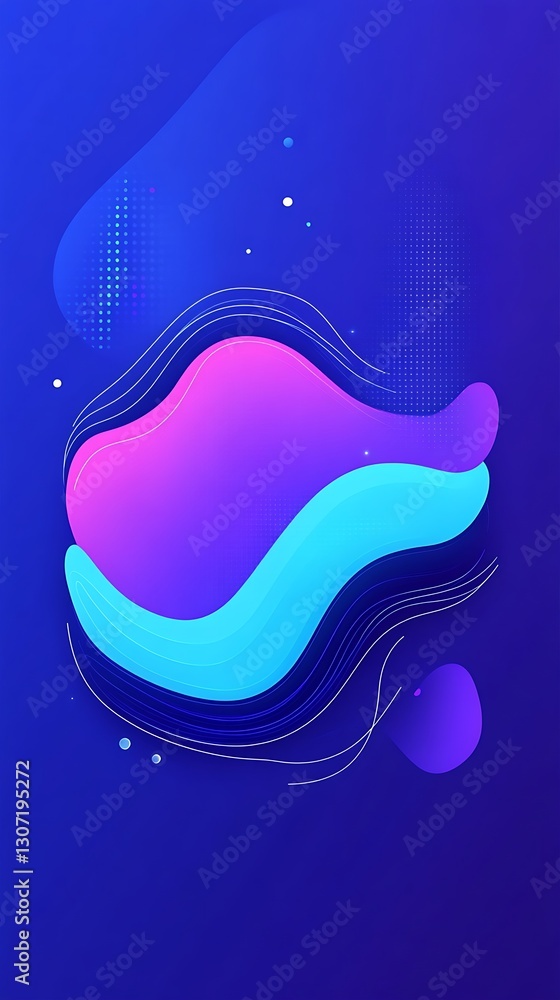 Poster abstract fluid layers with vibrant colors on a textured background