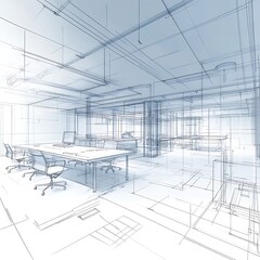 Architectural wireframe concept for a contemporary home interior layout high resolution picture