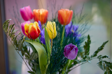 a beautiful floral arrangement of tulips