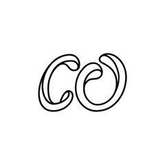 CO monogram logo design letter text name symbol monochrome logotype alphabet character simple logo