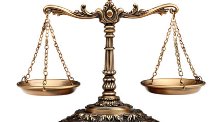 Balance Scale Stands on White Background Isolated