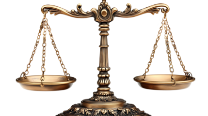 Balance Scale Stands on White Background Isolated