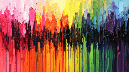 Abstract Dripping Paint - Vibrant Color Cascade