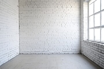 White brick room side, modern and minimalistic. AI generated illustration.