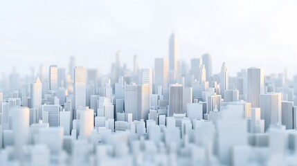Abstract white city skyline