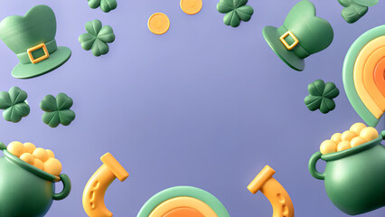 3d render of St patrick's day banner
