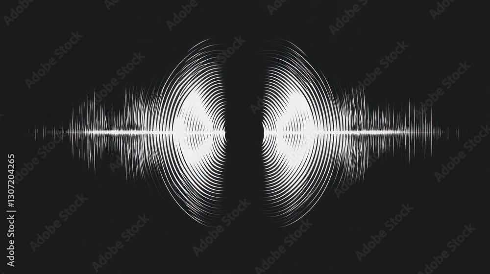 Poster symmetry in sound: an abstract representation of sound waves, a harmonious interplay of form and pat