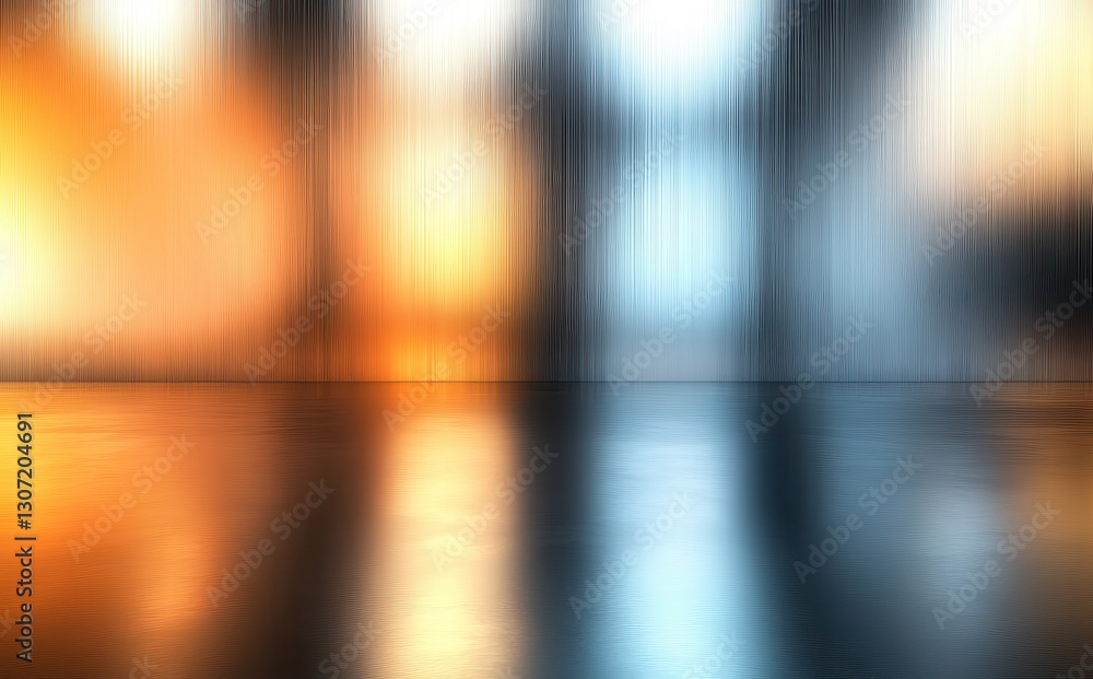 Poster abstract background with soft color gradients and reflections in blue, orange, yellow, and gray tone