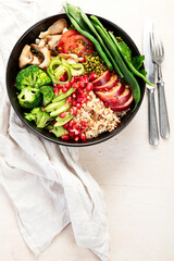 Healthy diet, lunch or dinner. Healthy food plate.