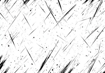 Abstract black and white texture with sharp lines and scattered splatters creating a dynamic visual effect for backgrounds and design projects