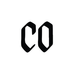 Fototapeta premium CO monogram logo design letter text name symbol monochrome logotype alphabet character simple logo