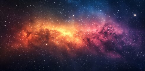 Fototapeta premium Vibrant Nebula with Stars in Deep Space