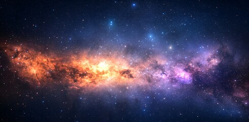 Naklejka premium Colorful cosmic nebula and stars in deep space