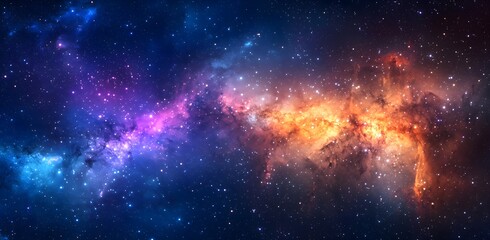 Colorful nebula with stars in deep space